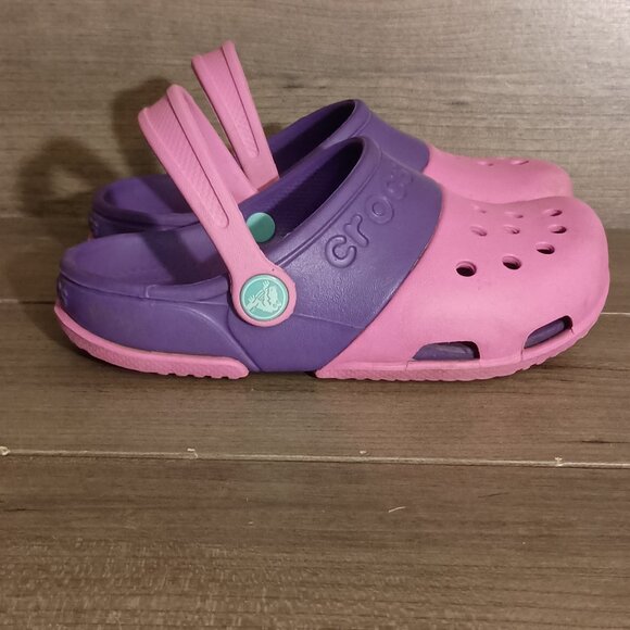Crocs Electro II Kids Girls Slip On Clogs 15608 Size C13 Pink/Purple - Picture 2 of 12